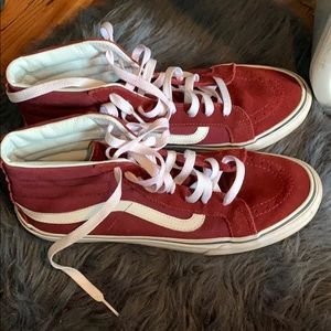 Maroon vans high tops